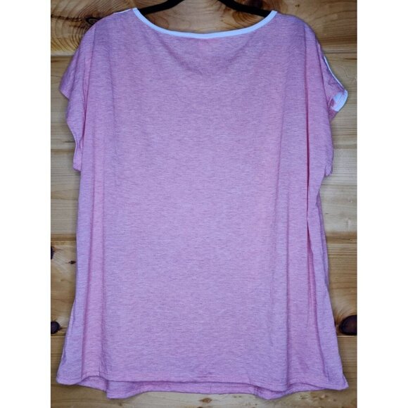 New Exclusive One Women's 2X Plus Size Blouse Pink Comfy Top Casual Beach Shirt - Picture 4 of 16